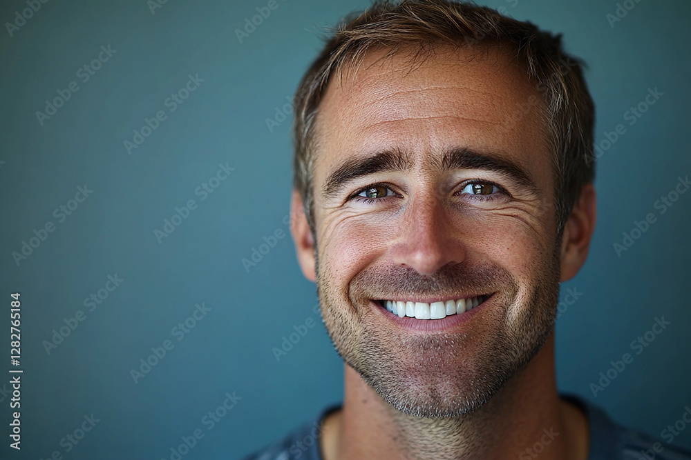 Obraz premium Man smiling close-up