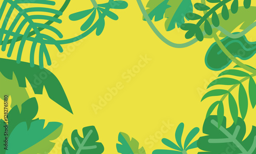 ジャングルの植物の背景イラスト素材