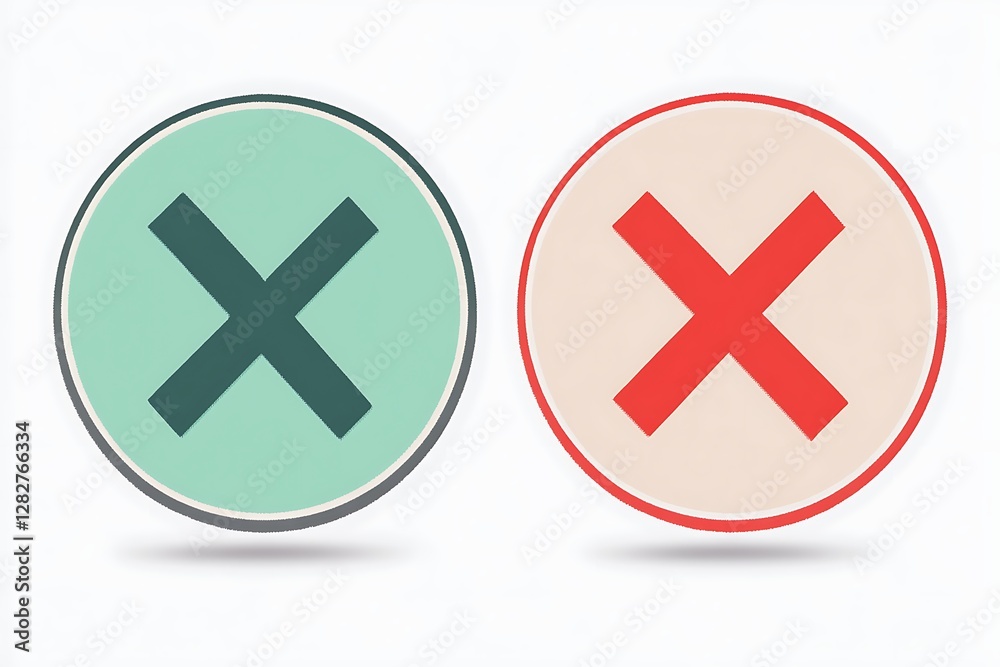 Two Reject Icons on a Light Background Two Reject Icons on a Light Background