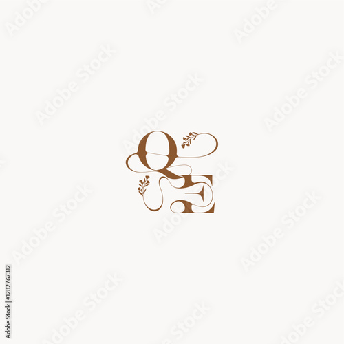 bold and hairline monogram wedding monogram logo initial QE elegant curve organic letter