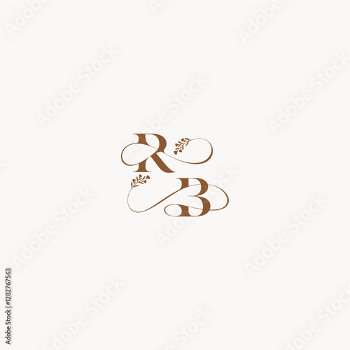 bold and hairline monogram wedding monogram logo initial RB elegant curve organic letter