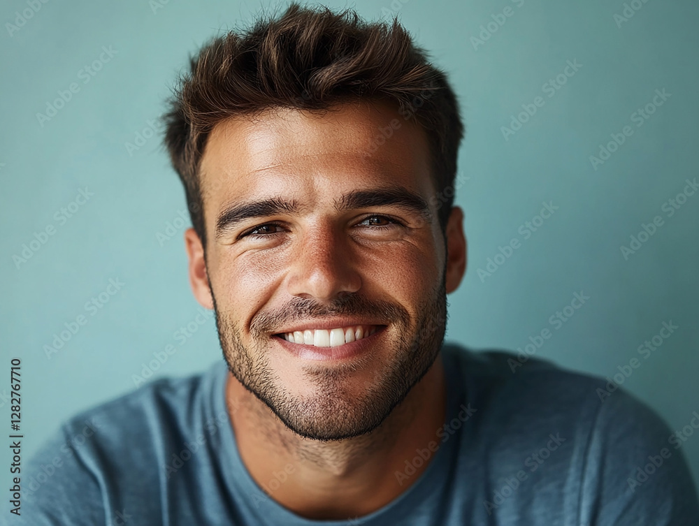 Man smiling close-up Man smiling close-up