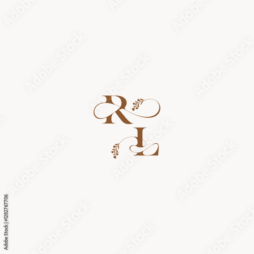 bold and hairline monogram wedding monogram logo initial RL elegant curve organic letter