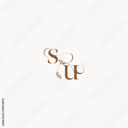bold and hairline monogram wedding monogram logo initial SU elegant curve organic letter