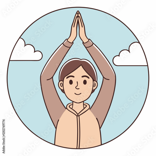Dua Icon – Person Raising Hands in Supplication Vector