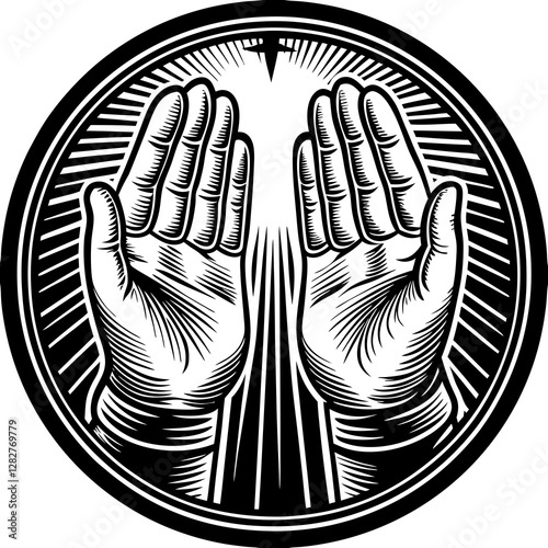 Dua Icon – Person Raising Hands in Supplication Vector