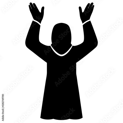 Dua Icon – Person Raising Hands in Supplication Vector