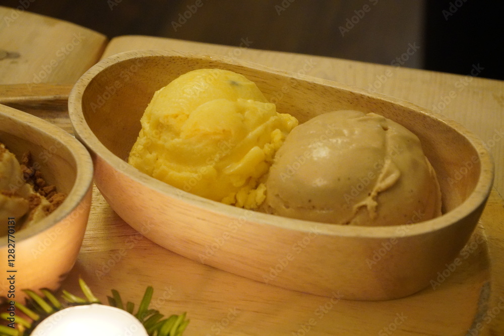패션후르츠맛 젤라또와 얼그레이밀크티맛 젤라또 패션후르츠맛 젤라또와 얼그레이밀크티맛 젤라또