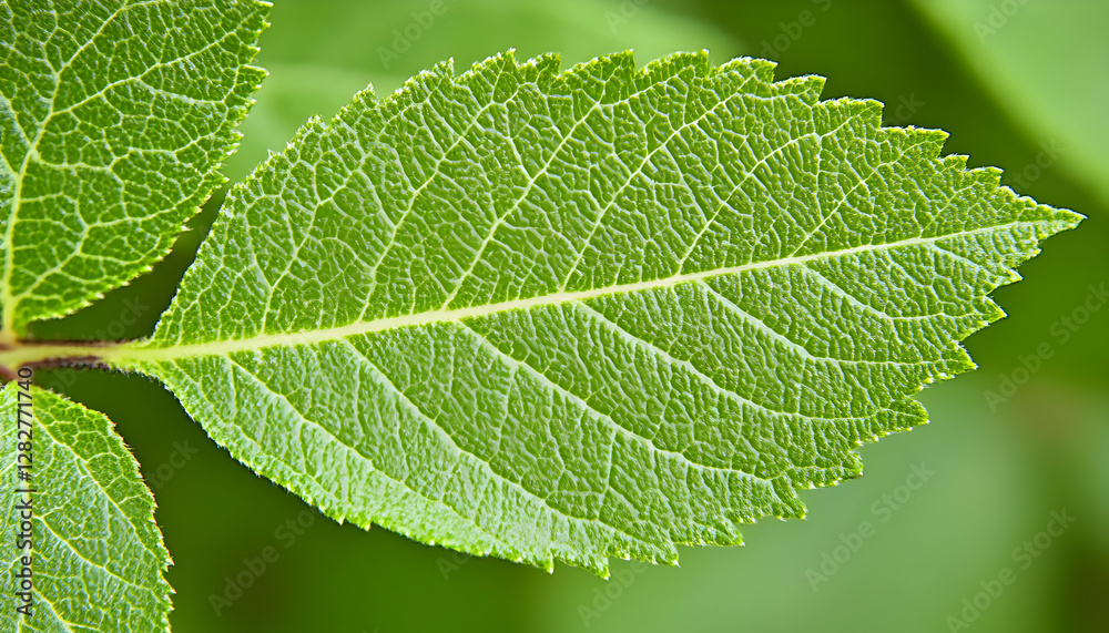 Close-up of a vibrant green leaf, showcasing intricate vein details and texture; perfect for nature, botany, or environmental themes. Close-up of a vibrant green leaf, showcasing intricate vein details and texture; perfect for nature, botany, or environmental themes.