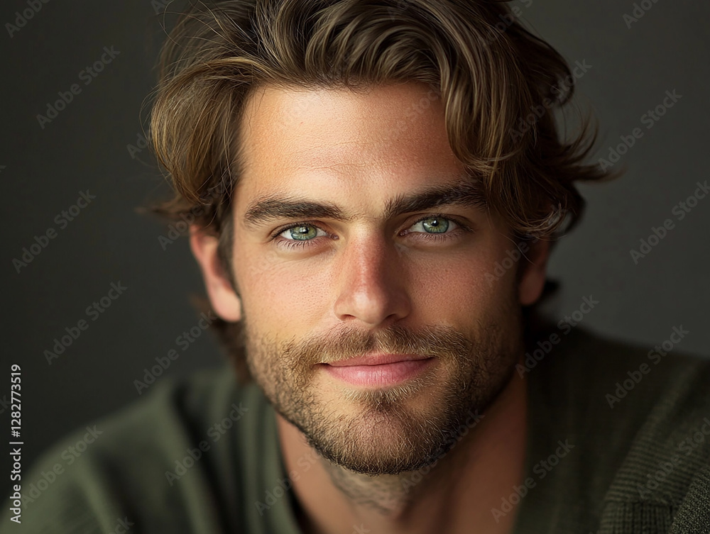 Obraz premium Man smiling close-up