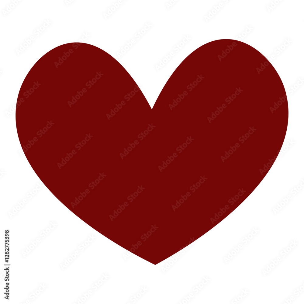 A simple and solid red heart icon, perfect for projects related to love and support A simple and solid red heart icon, perfect for projects related to love and support