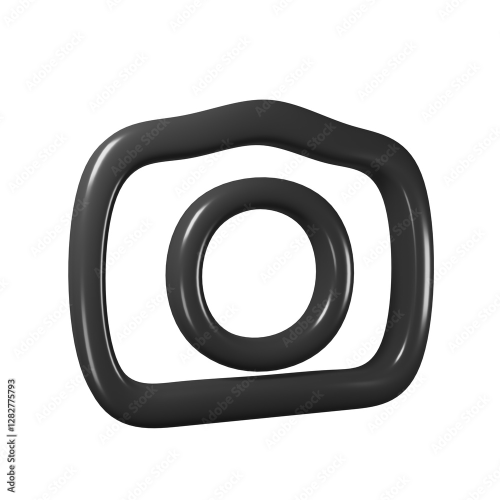 Minimalist Black and White Camera Icon for Simple and Clean Design