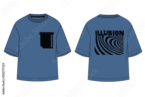 Oversize t-shirt, drop shoulder, tee, teen, men, boys, urban, streetwear, slogan art, graphic print, navy, blue, fashion, placement graphic, vector artwork