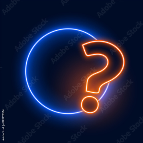 puzzle solving question mark background with glowing neon effect