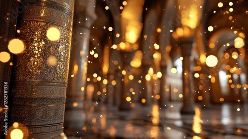 Wallpaper Mural Golden Light Reflections in an Ornate Architectural Setting Torontodigital.ca