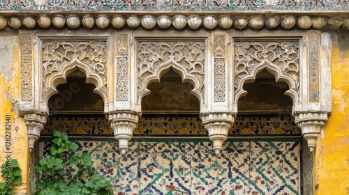 Intricate Architecture of Historical Indian Palace with Beautiful Carvings