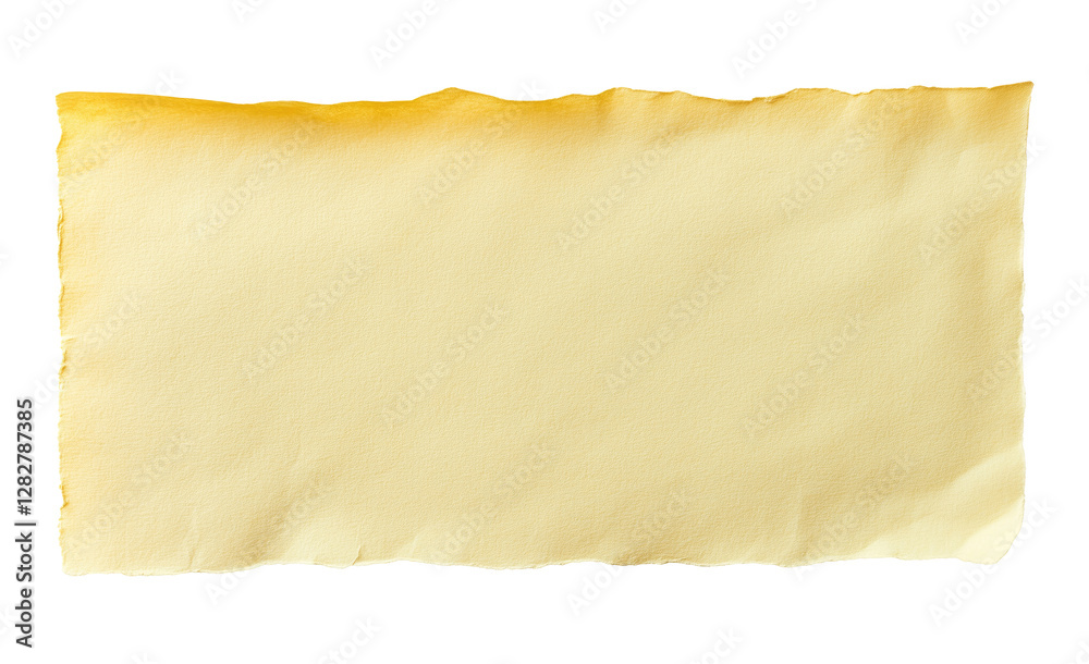Obraz premium Piece of blank old yellow paper isolated on transparent background