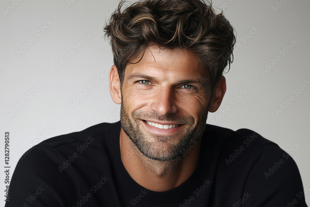 Obraz premium Man smiling close-up