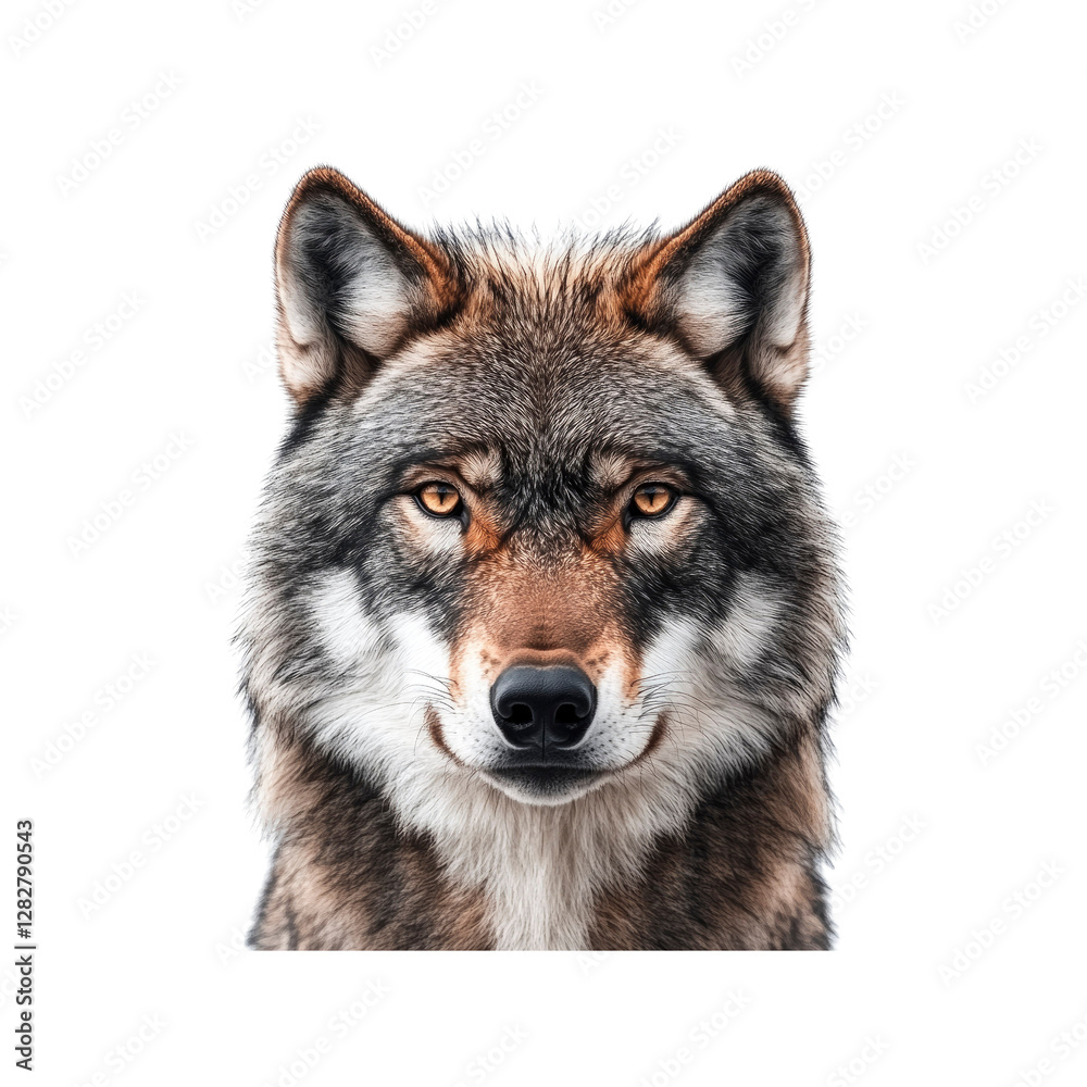 Fototapeta premium Majestic Wolf Portrait Intense Gaze of a Grey Wolf