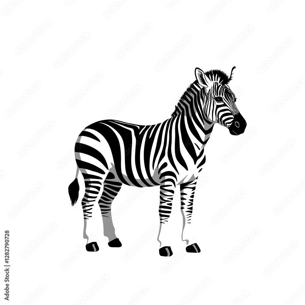Obraz premium Simple Illustration Of A Zebra