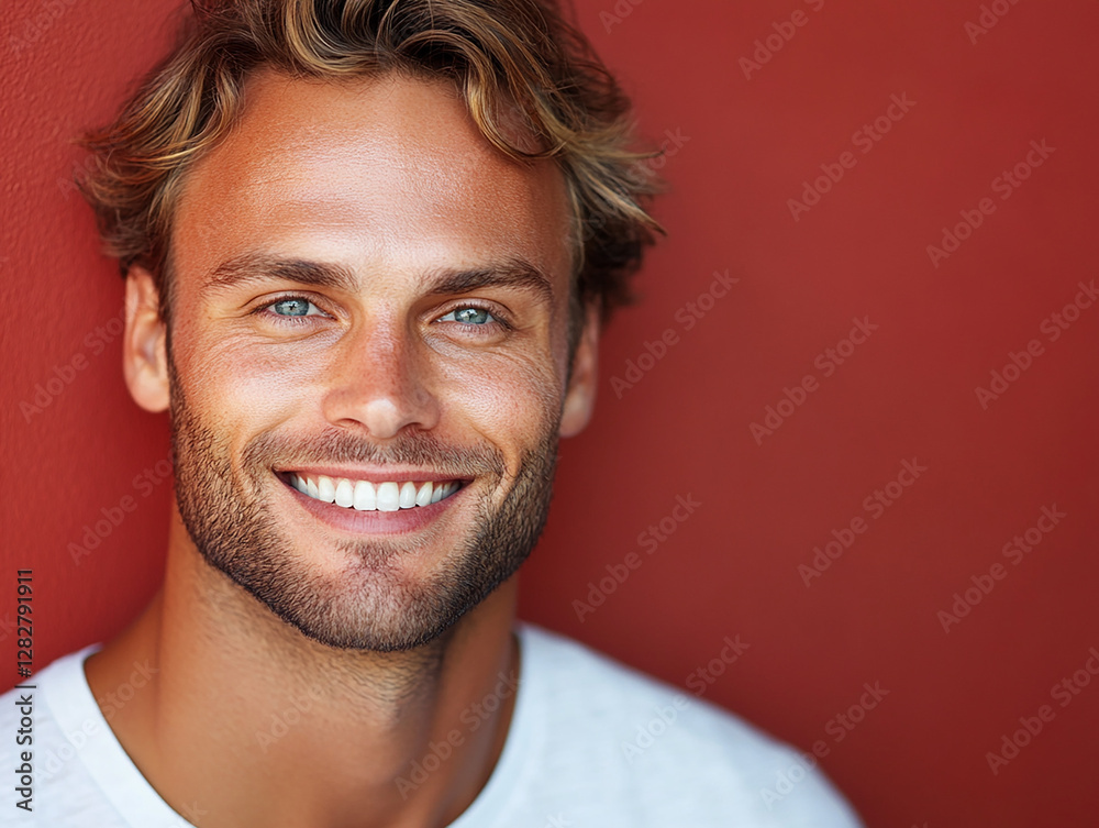 Man smiling close-up Man smiling close-up
