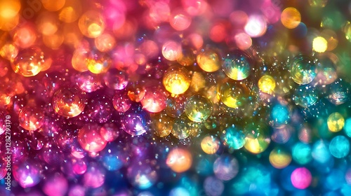 Colorful bokeh background with rainbow lights