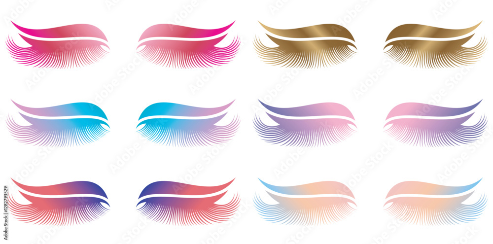 Gradient Drawing Style Eyes Painting Vector Illustration. Gradient Drawing Style Eyes Painting Vector Illustration.