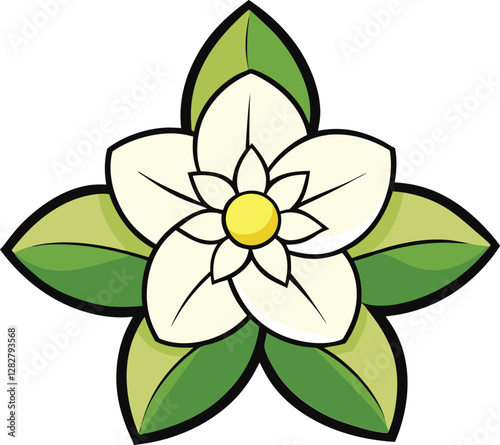 Jasmine flower vector illustration, delicate white jasmine blooms, floral clipart, botanical art, spring flowers, fragrant jasmine design, nature-inspired, elegant floral.