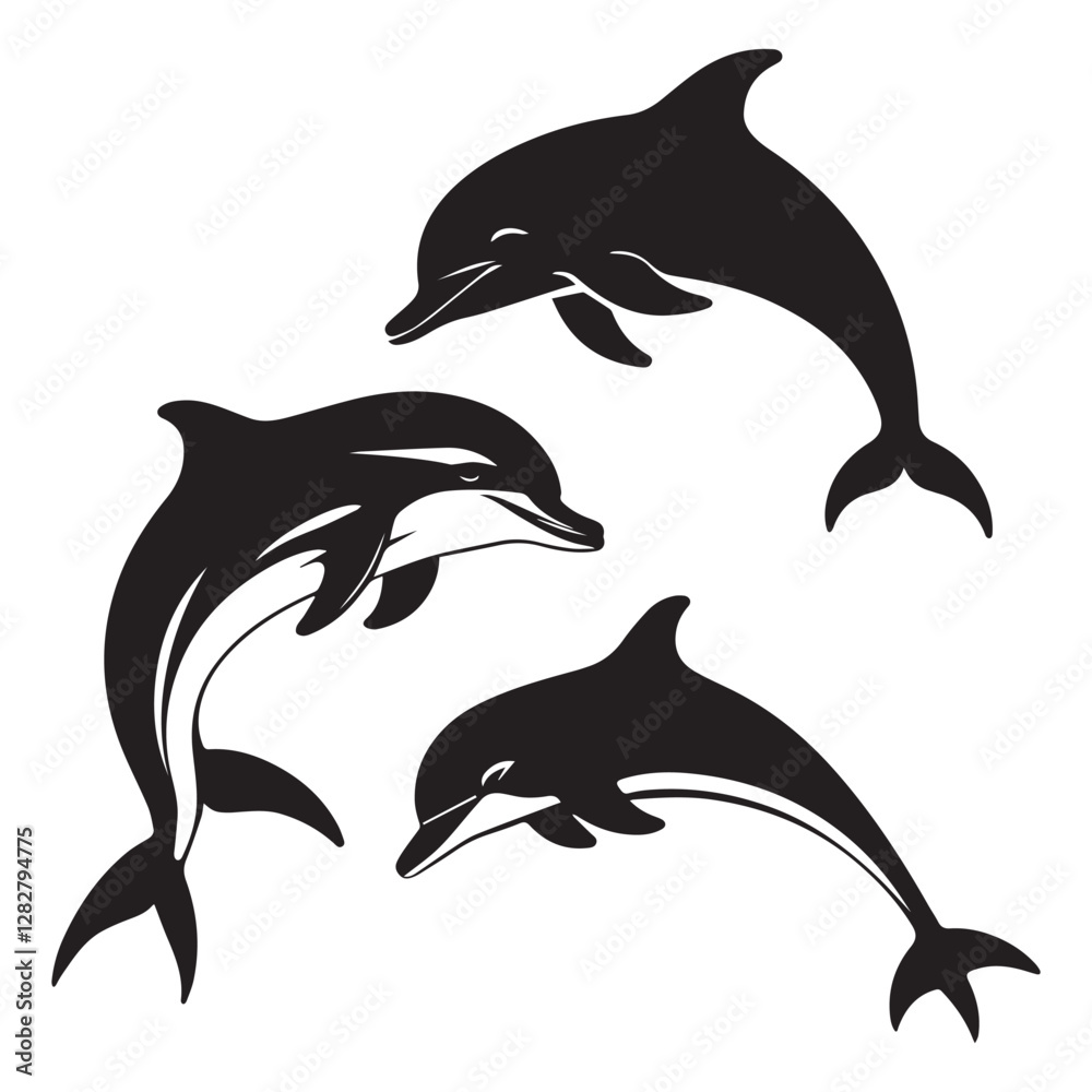 Fototapeta premium silhouette of a dolphin