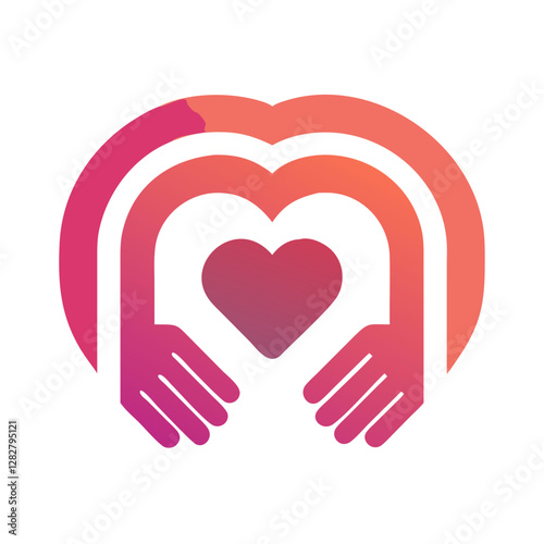 Rainbow hands forming a heart icon, representing diversity and love, inclusion