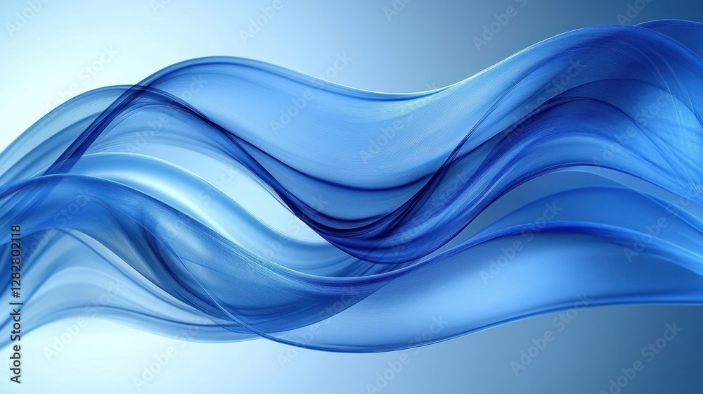 Blue abstract waves flow, gradient background, design element Blue abstract waves flow, gradient background, design element