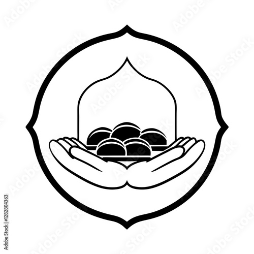 Zakat: A giving charity icon representing Zakat (almsgiving)