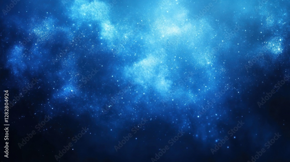 Fototapeta premium Blue nebula space background, cosmic dust, galaxy