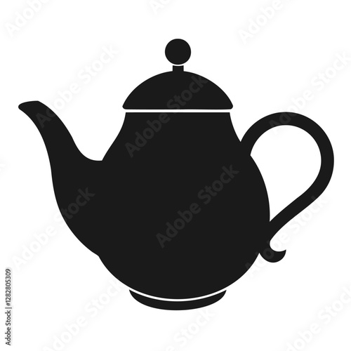 solid black silhouette of a classic teapot