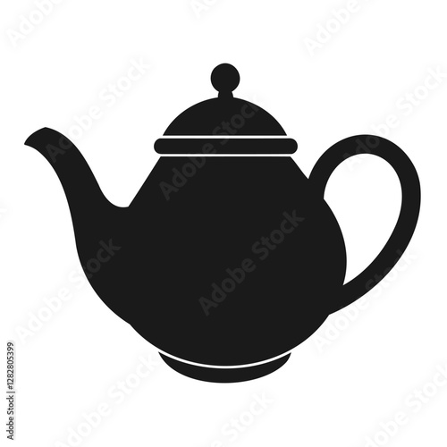 solid black silhouette of a classic teapot
