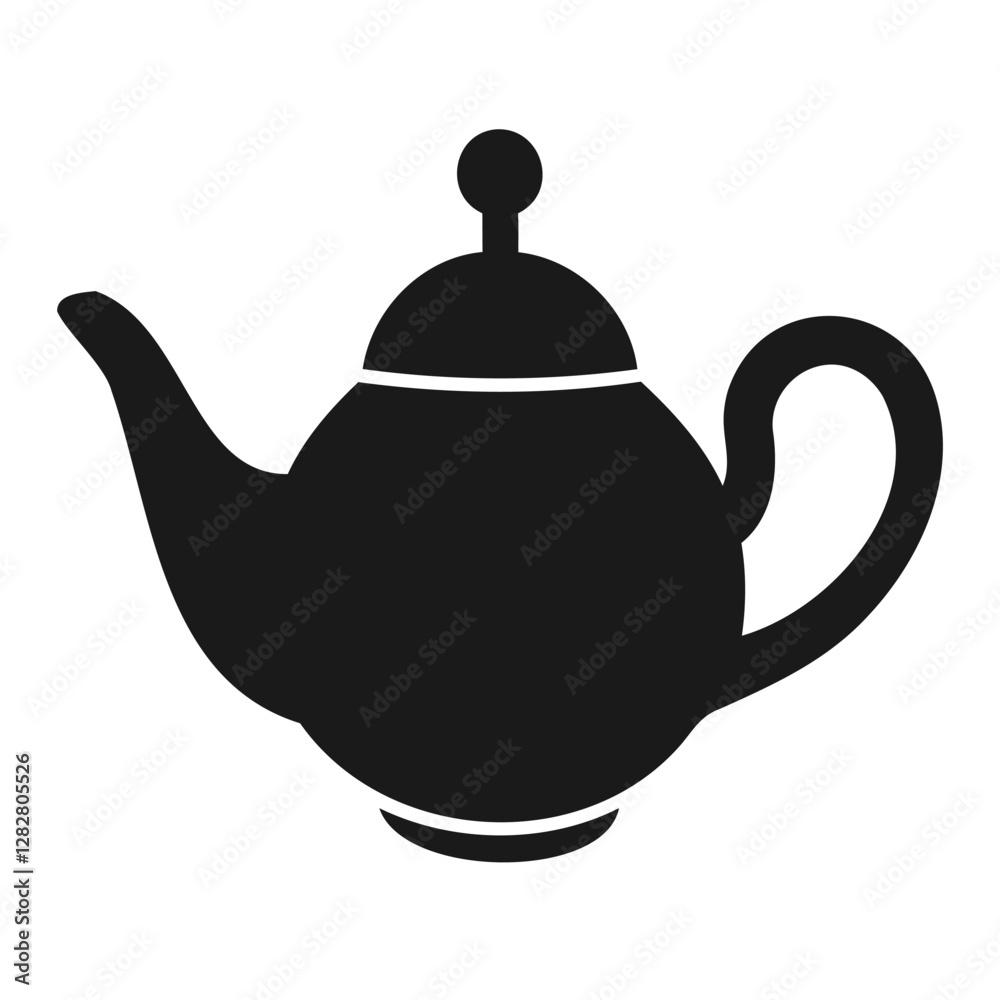 solid black silhouette of a classic teapot solid black silhouette of a classic teapot