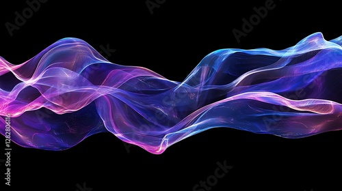 Abstract Flowing Nebula: A Symphony of Purple and Blue Hues
