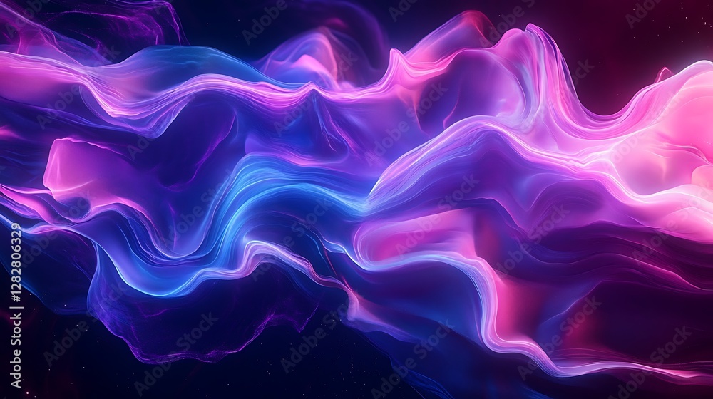 Obraz premium Abstract Purple and Blue Nebula: A Cosmic Dance of Light and Color