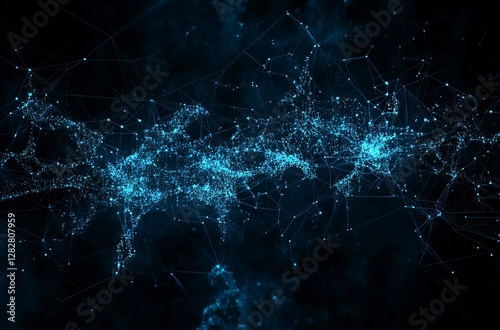  A digital map of the Earth with glowing blue connections between cities