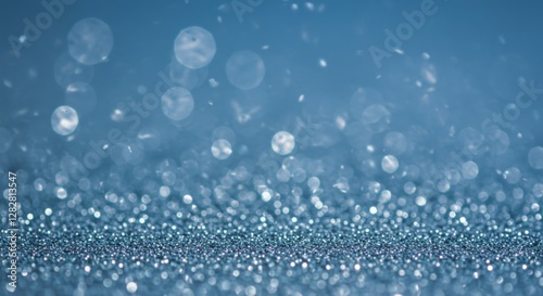 Wallpaper Mural glittering blue background, sparkling water droplets, macro photography, bokeh effect, shimmering surface, ethereal atmosphere, soft focus, dreamy texture, aquatic theme, reflective particles, abstrac Torontodigital.ca