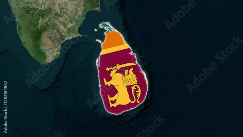 Sri Lanka Map with flag animation, geography of Sri Lanka