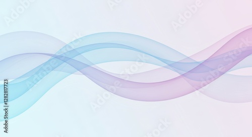 Pastel gradient background, soft flowing waves, ethereal abstract design, dreamy atmosphere, light blue and pink hues, gentle curves, minimalist composition, smooth transitions, delicate lines, soothi photo