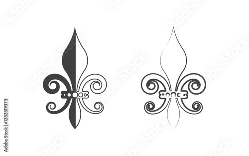 Fleur de lis vector icon Logo design template