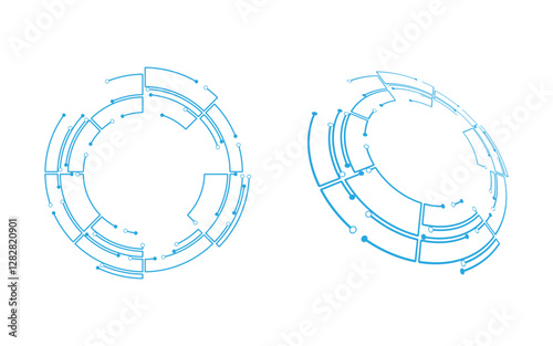Circle futuristic techno illustration design template