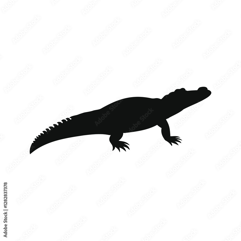 Alligator Crocodile Icons – Black Vector Set for Hunting Wildlife Alligator Crocodile Icons – Black Vector Set for Hunting Wildlife