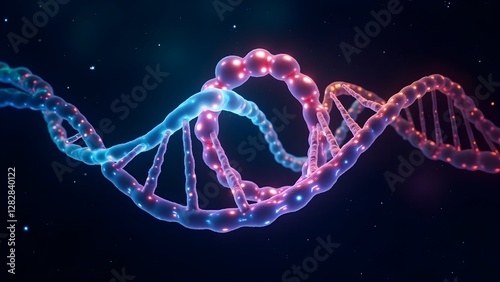 dna strand on blue background