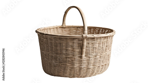 empty wicker laundry basket