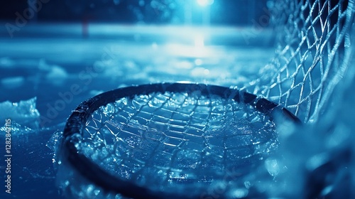 puck in net of ice hockey goal