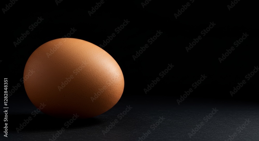 Single egg on dark surface minimal composition and studio lighting Single egg on dark surface minimal composition and studio lighting