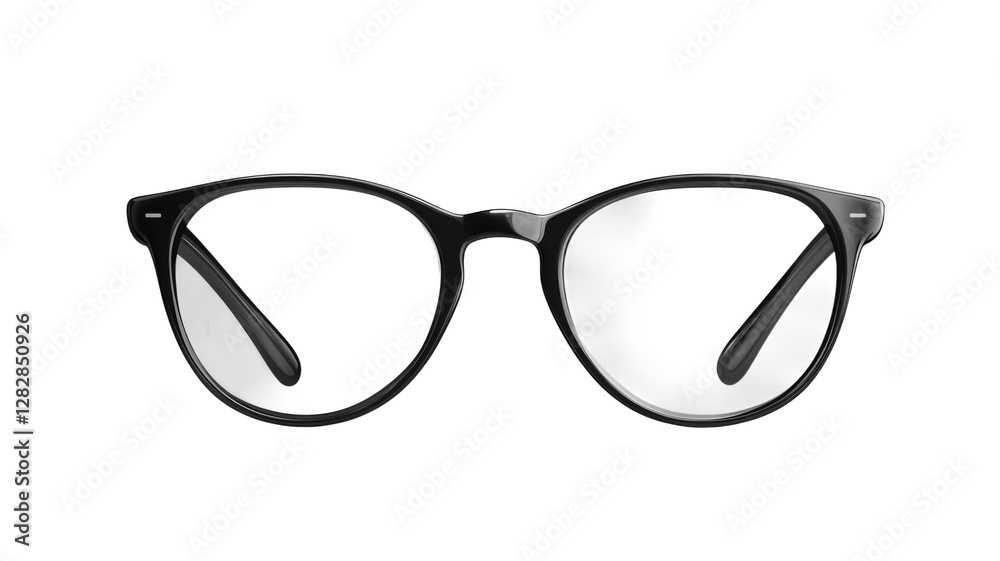 Stylish black glasses on transparency background png image modern design studio setting high-quality visuals Stylish black glasses on transparency background png image modern design studio setting high-quality visuals